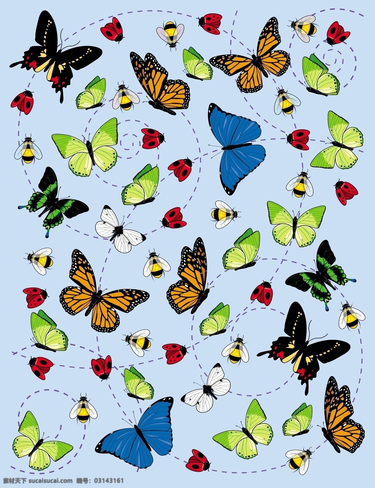 昆虫 蝴蝶 插画 矢量 矢量蝴蝶 矢量蜜蜂 漂亮蝴蝶 漂亮蜜蜂 矢量图 其他矢量图