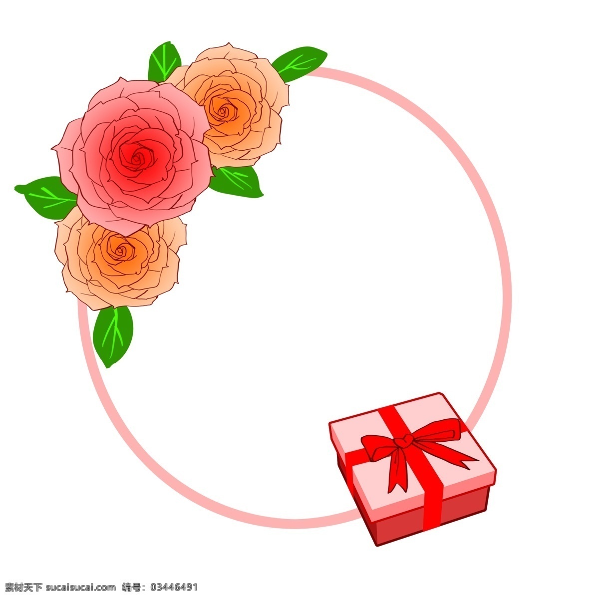 手绘 牡丹 边框 插画 鲜花 手绘边框 红色边框 牡丹边框 插画花朵 红色礼物盒 礼物盒插画