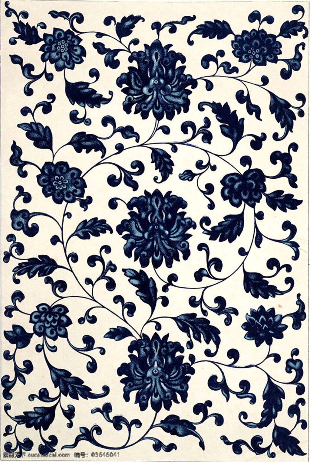 中国 传统 花纹 图案 复古 古典 华丽 青花瓷 纹样 底纹边框 背景底纹