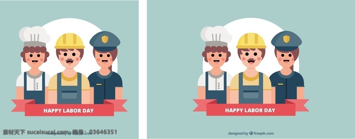 劳动节 平板 工人 背景 丝带 人物 卡通 厨师 微笑 庆祝 快乐 工作 假日 快乐假日 公寓 平面设计 乐趣