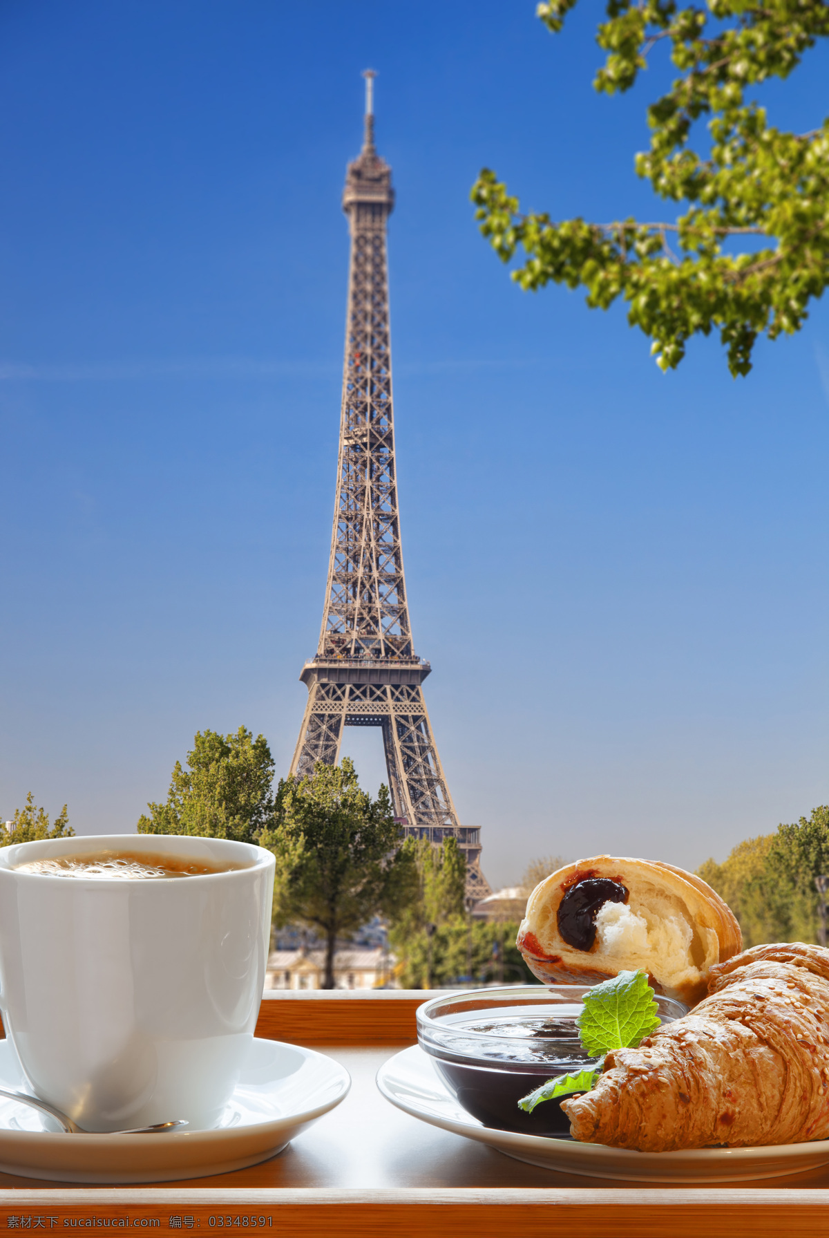 菲尔 铁塔 下 咖啡 面包 酒水饮料 休闲饮品 埃菲尔铁塔 蛋挞 咖啡图片 餐饮美食