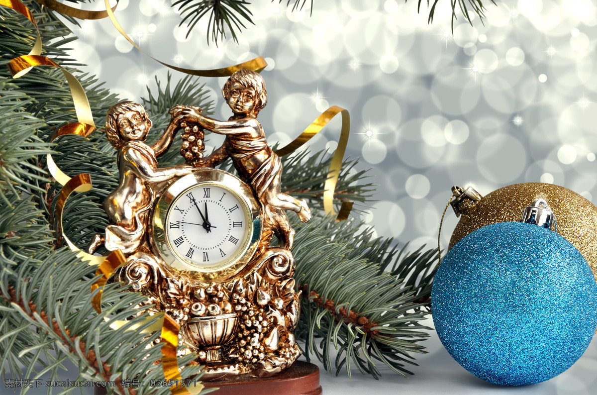 高档 钟表 圣诞球 高档时钟 时间 钟 表 圣诞主题 钟表图片 生活百科