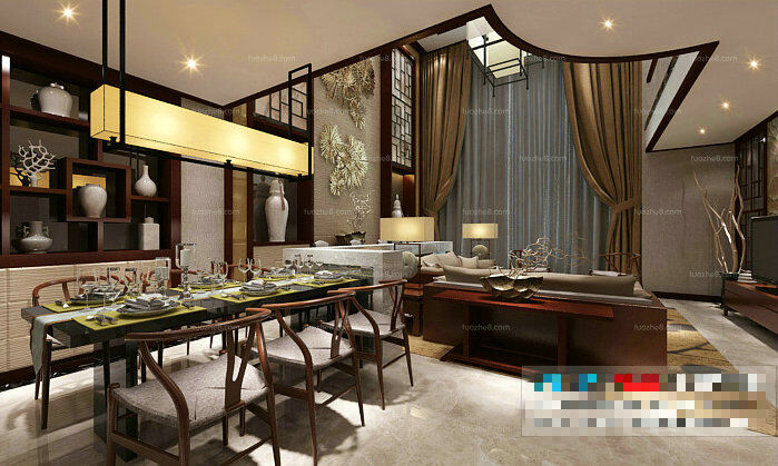 室内设计 3d 模型 3d模型素材 室内模型 模型素材 客厅 3dmax 建筑装饰 室内装饰 黑色