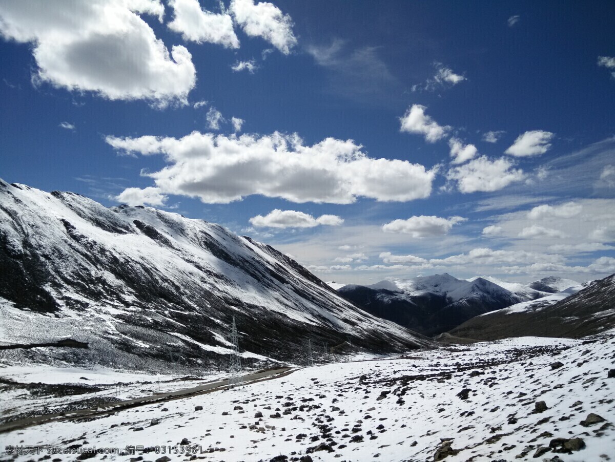西藏雪山 蓝天 白云 高山 雪 微风 旅游摄影 国内旅游