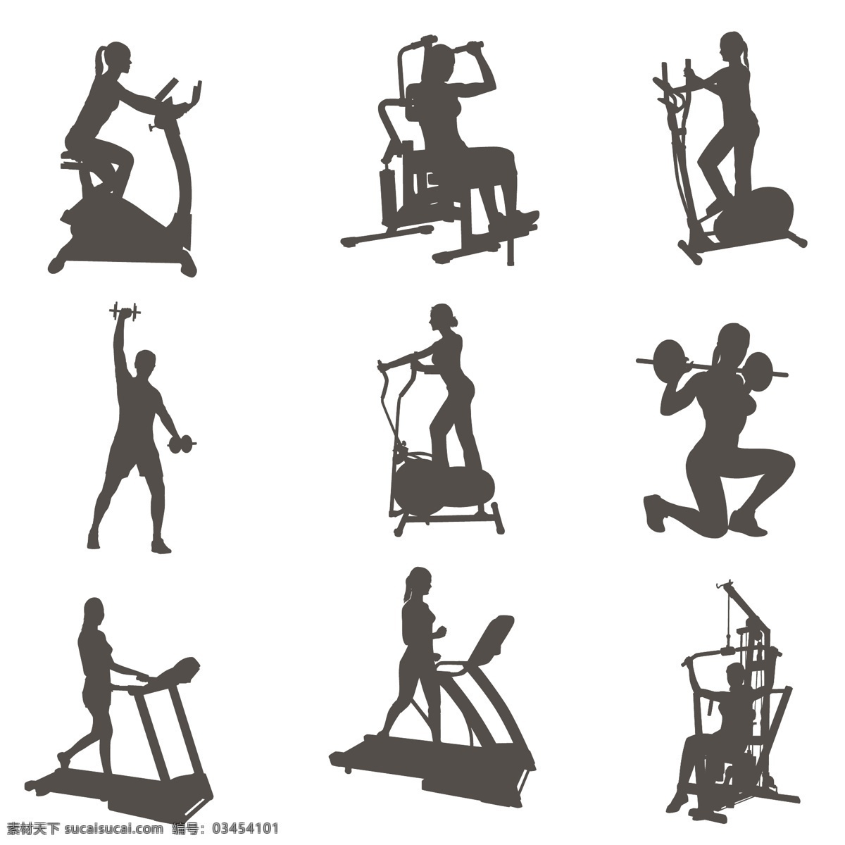 健身 剪影 矢量 素材图片 健身剪影矢量 健身剪影素材 健身矢量素材 健身矢量 健身素材 健身运动 运动 共享设计矢量 生活百科 体育用品
