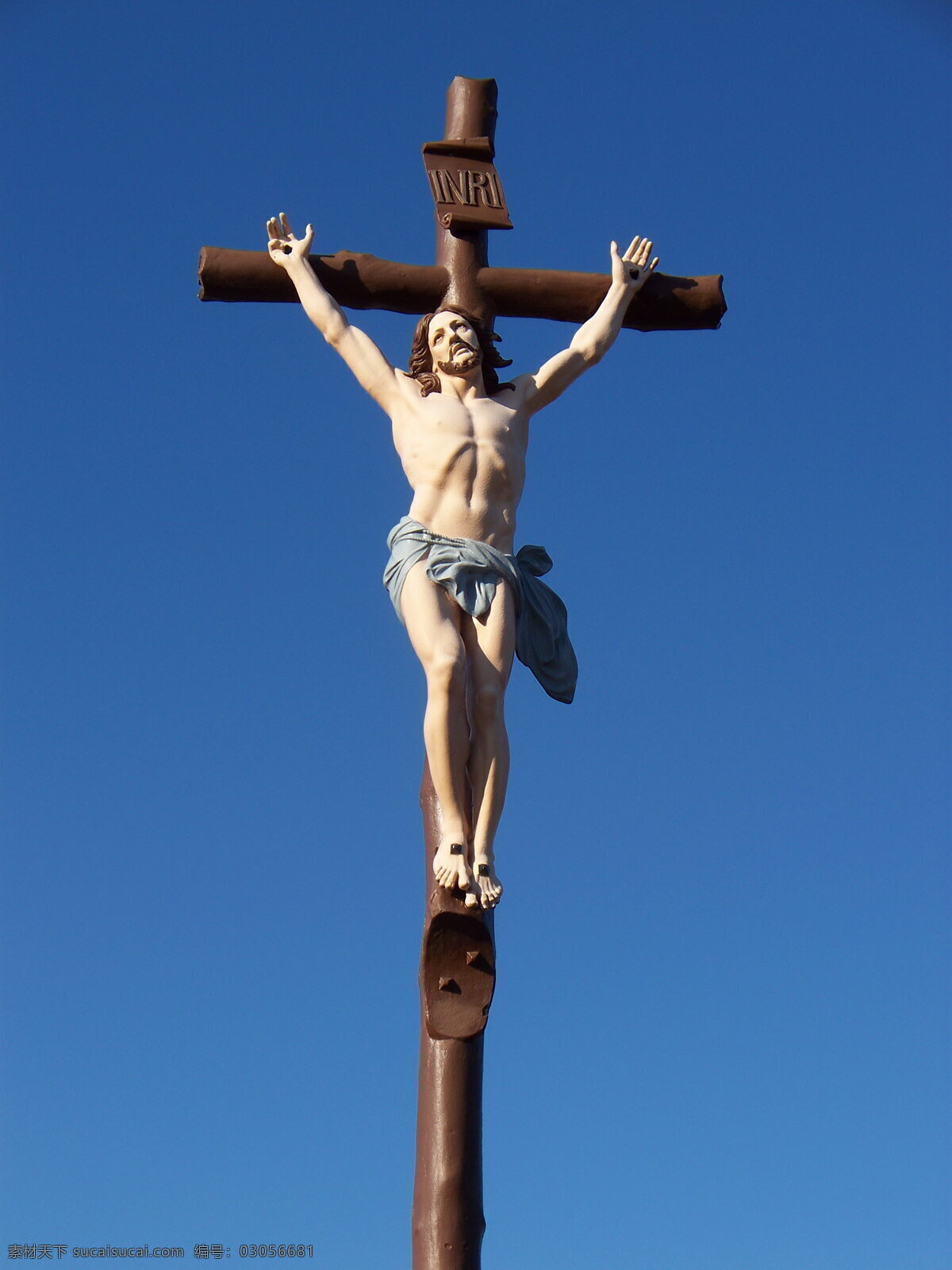 耶稣受难雕像 基督 耶稣 受难 十字架 雕像 雕塑 栩栩如生 宗教 信仰 建筑园林