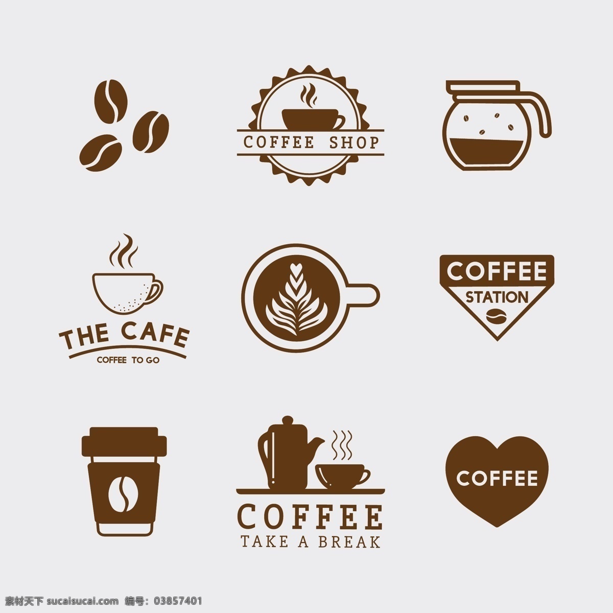 咖啡图标 咖啡豆 咖啡杯 咖啡系列 餐饮 饮料 图标 标志 标签 咖啡素材 logo 标志图标 其他图标