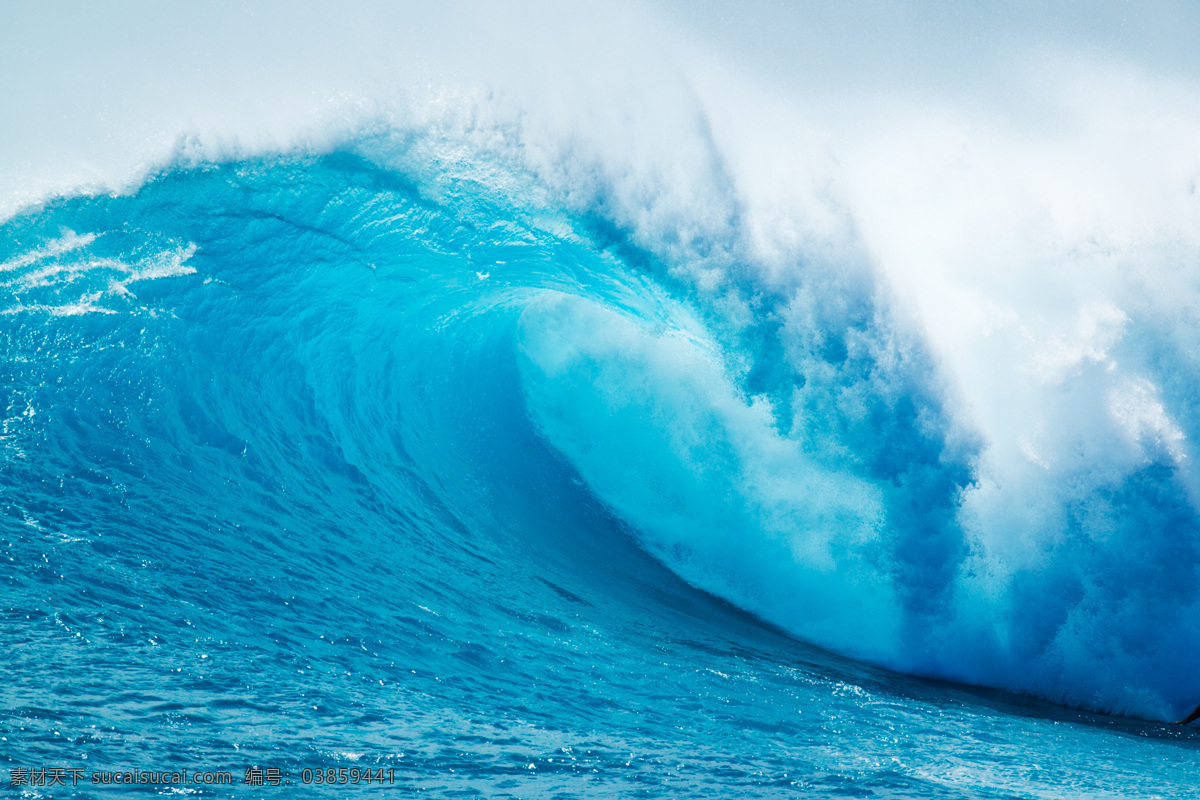 汹涌的海浪 海浪 浪花 大海 海洋 蓝色海水 自然美景 夏日主题 冰爽 青色 天蓝色