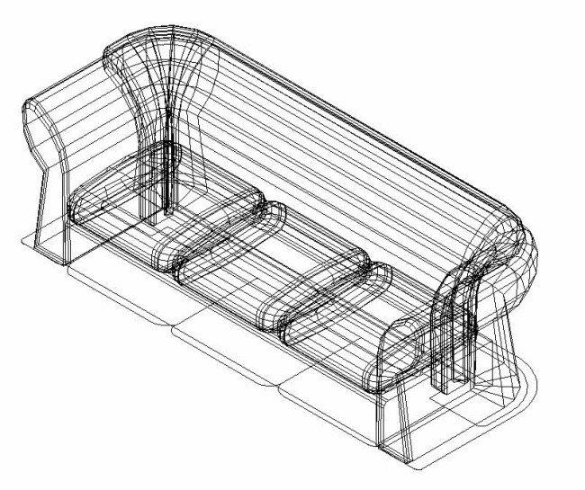 三 人 矮 背 沙发 3d cad 办公 办公室 模型 座椅 三人 矮背 cad素材