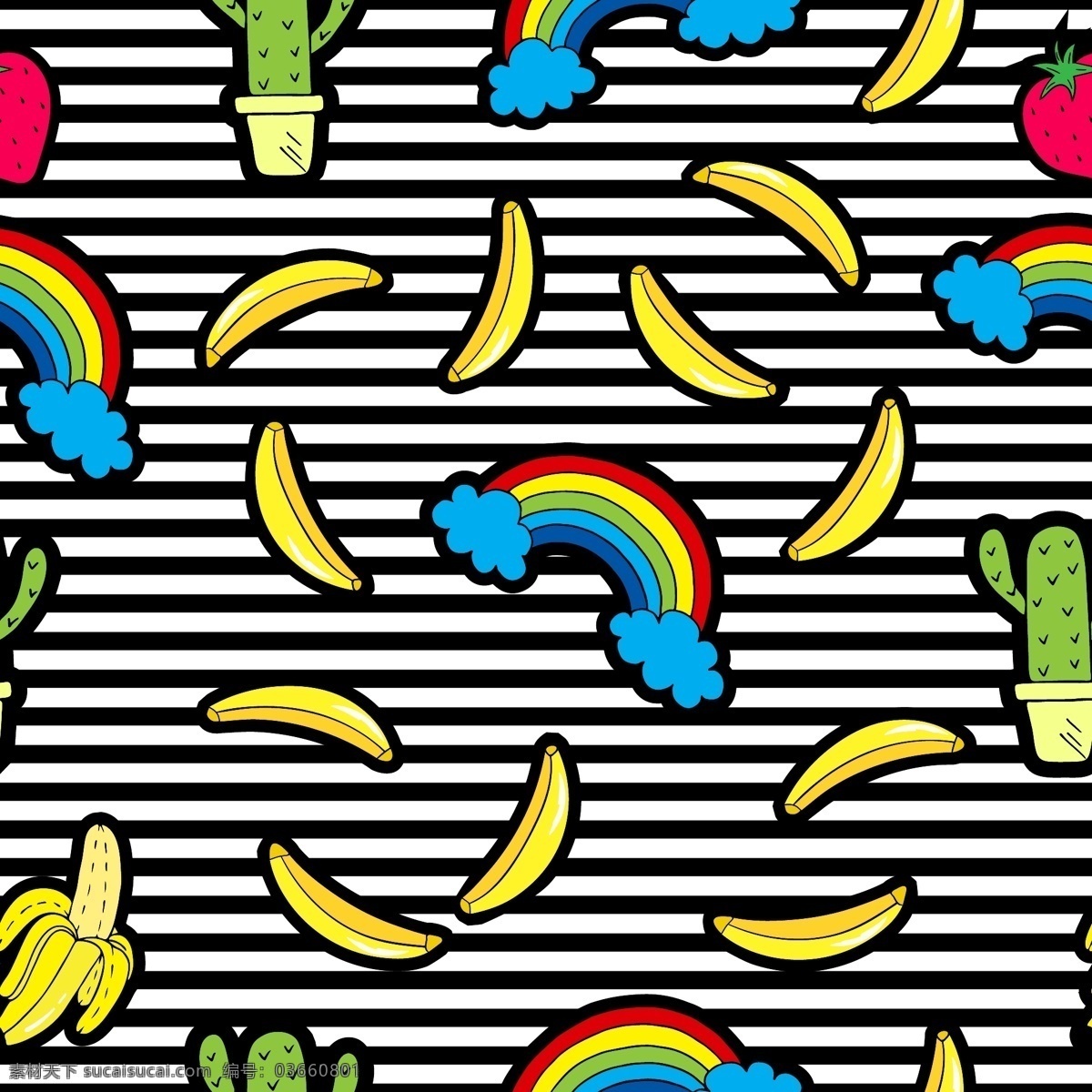 香蕉 彩虹 潮流 背景 填充 创意 矢量素材 背景素材 设计素材