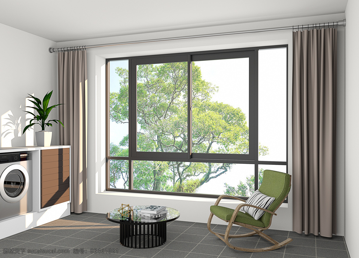 封 阳台 推拉窗 铝合金门窗 室内效果图 厨房 客厅 资源共享 环境设计 室内设计