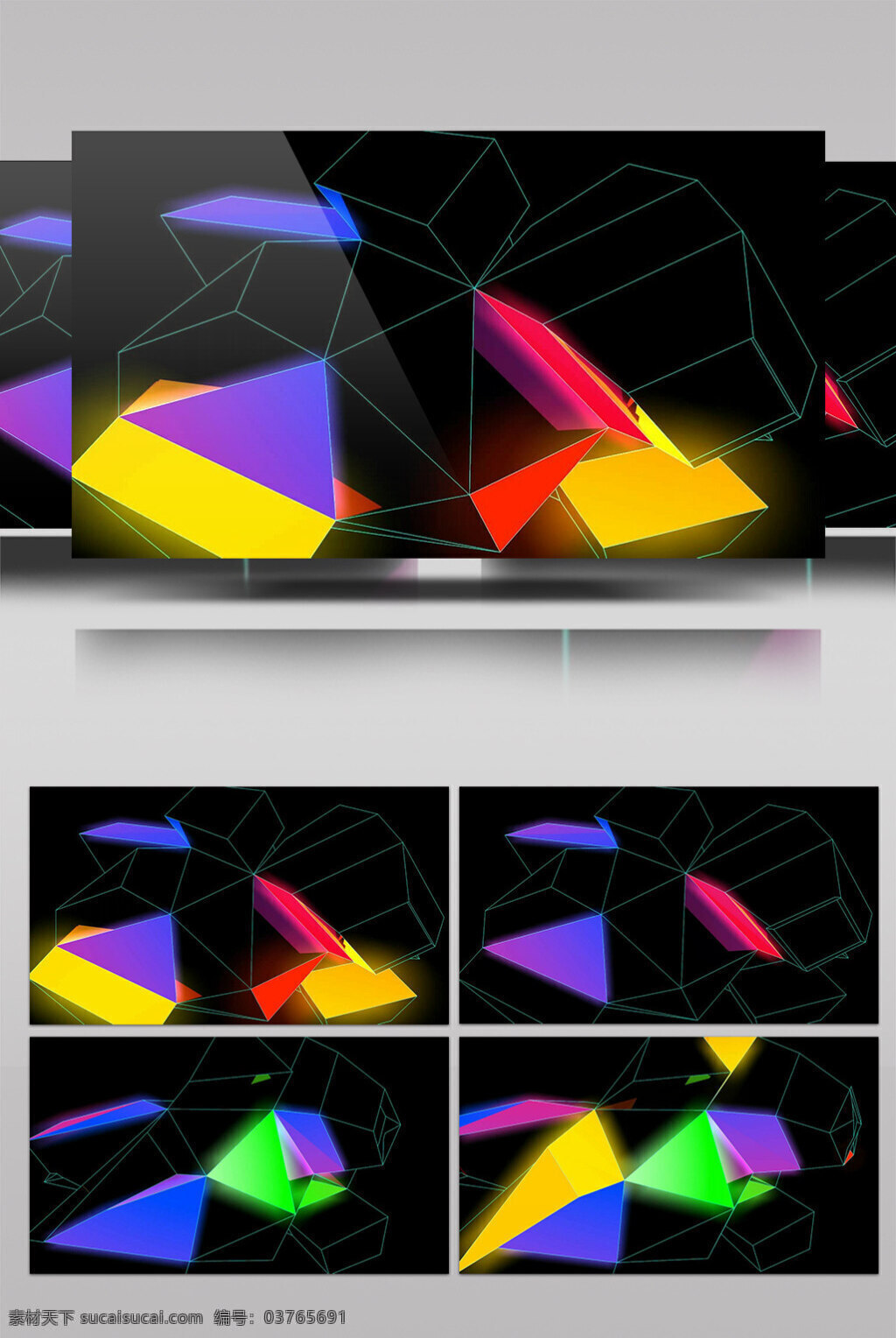 彩色 三角 视频 三角形 组合 视频素材 动态视频素材