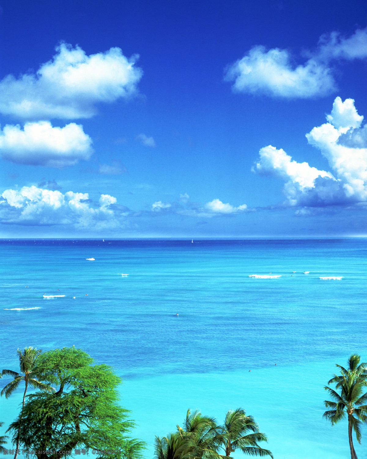 白云 春天风景 大海 风景画 海边 海边风景 海面 海滩 风景图片 热带海滩 热带风光 蓝天 天空 淡云 阳光 绿色 晴空万里 自然风景 自然景观 psd源文件