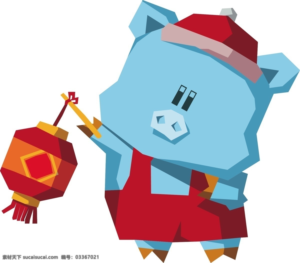 灯笼 小 猪 商用 元素 猪年 生肖 2019 喜庆 春节 小猪 卡通