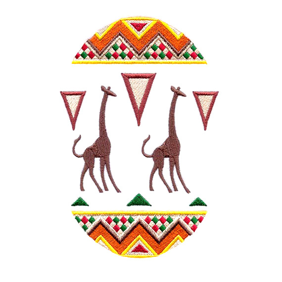 绣花免费下载 长颈鹿 动物 非洲 风格 服装图案 绣花 面料图库 服装设计 图案花型