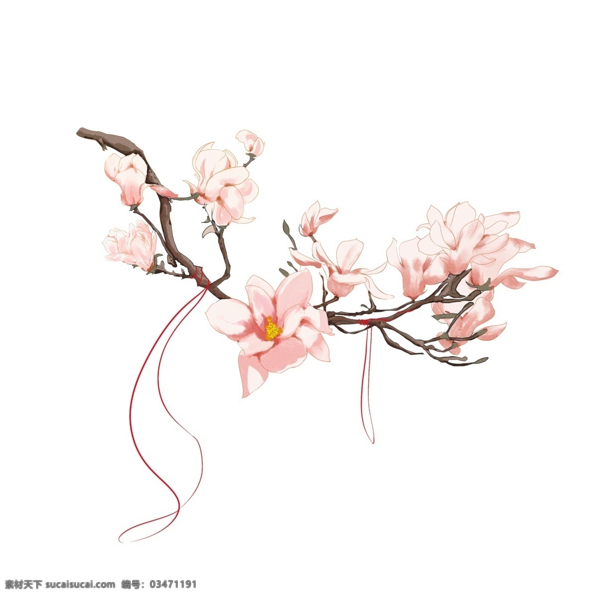 梅花树枝元素 梅花树枝 梅花 梅花树枝主题 梅花树枝装饰 梅花树枝素材 中国风梅花 装饰 手绘 水墨 树枝 花朵 花卉 节日 喜庆 庆祝 设计素材 元素 免 抠 透明png png格式 扣 共享装饰元素
