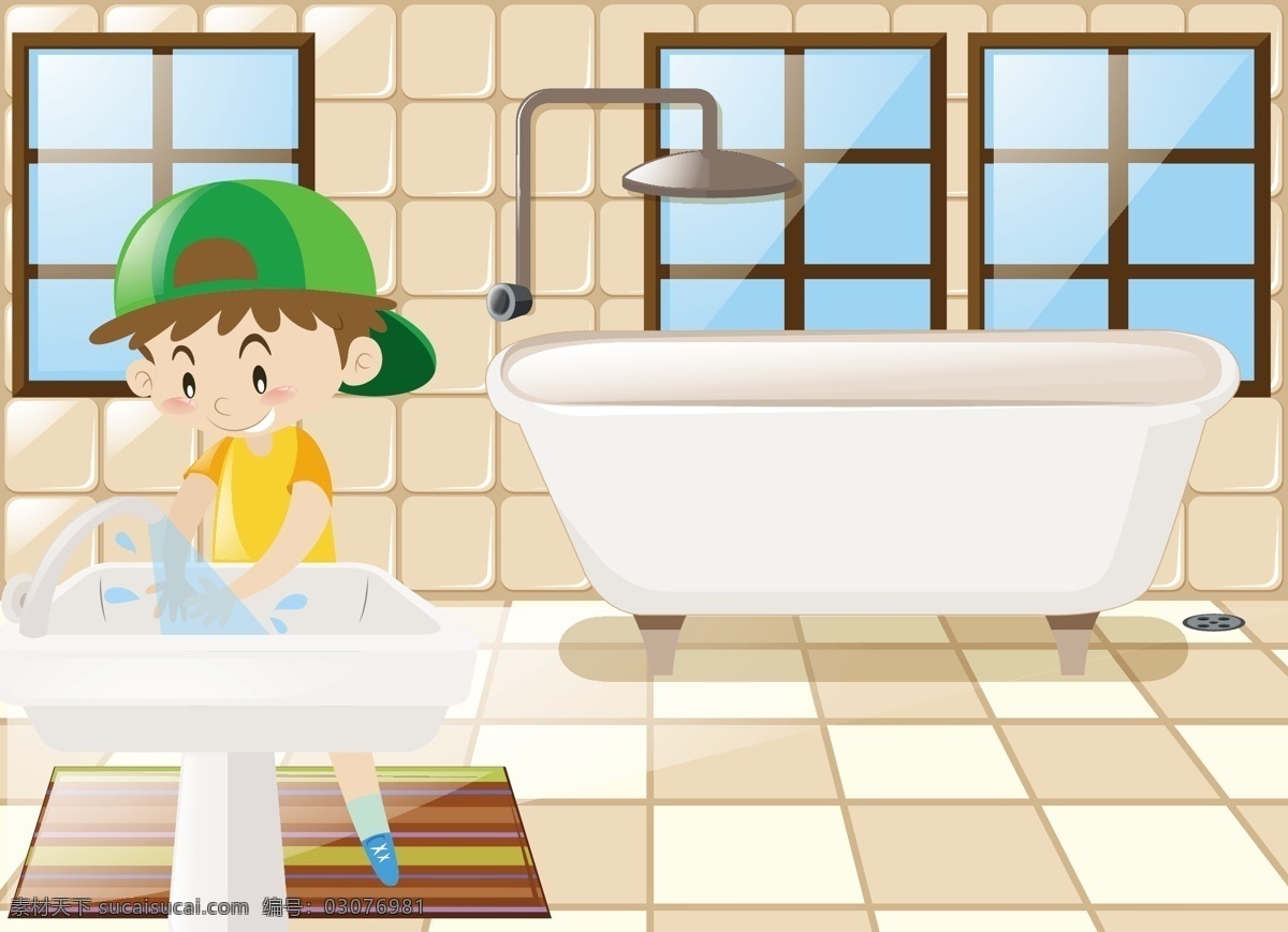 浴室 背景 中 男孩 壁纸 颜色 孩子 多彩的背景 浴缸 五颜六色 背景色 彩色的