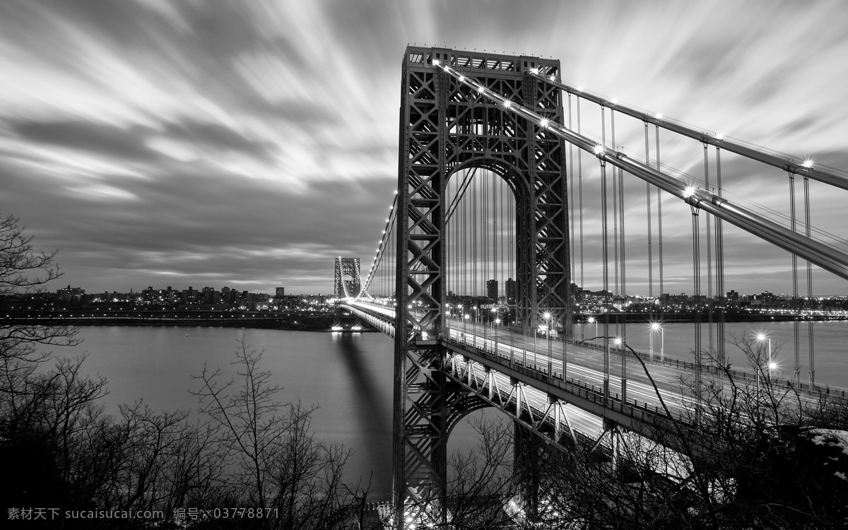 铁索桥 风光摄影 静态 黑白 风光 灰色