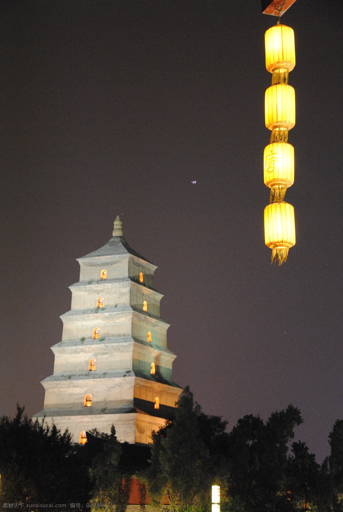 宝塔灯笼 宝塔 灯笼 灯笼素材 灯笼图片 夜色宝塔 黑色