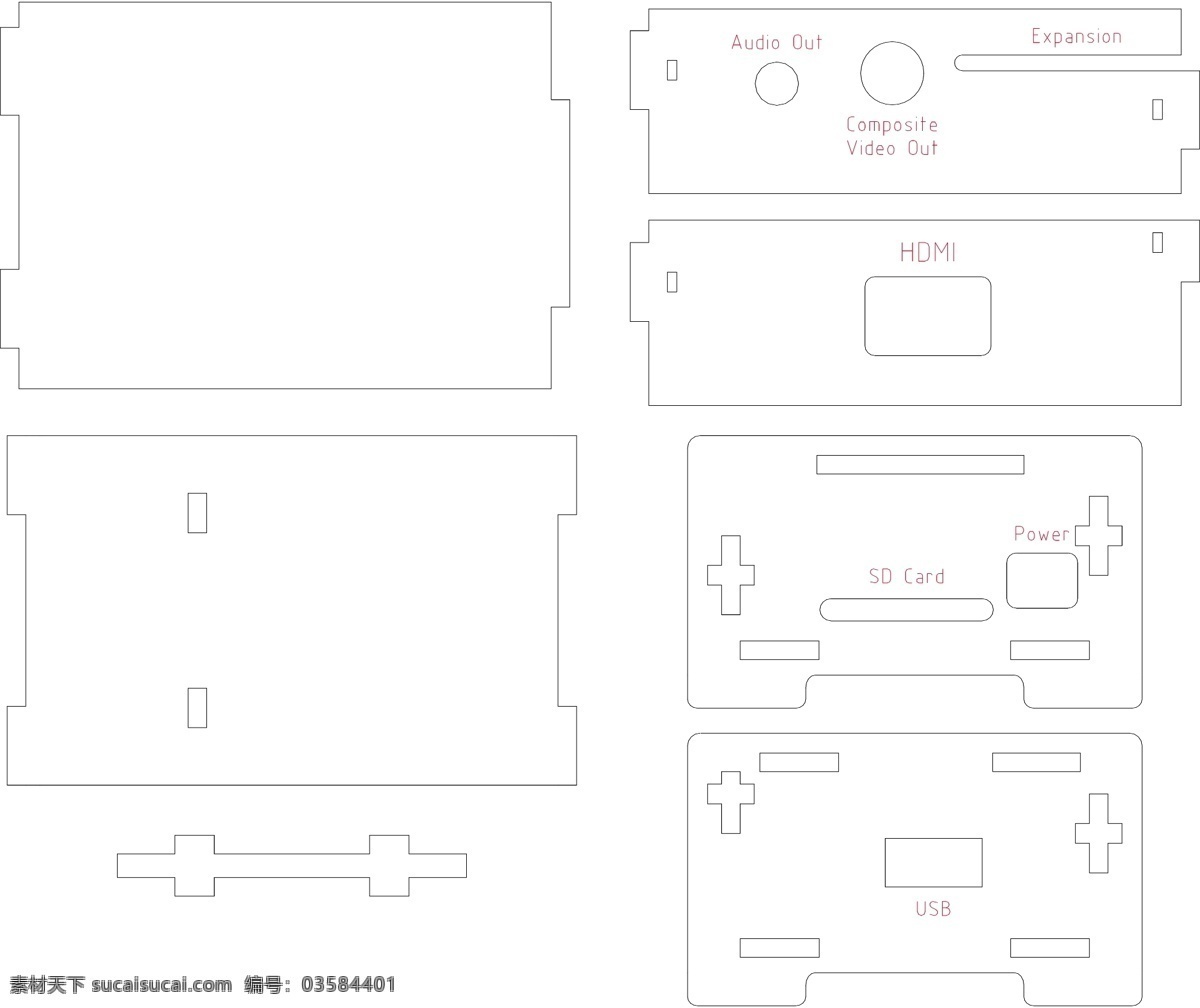 pi外壳 管理 单元 一起 raspberry 盒 3d打印模型 游戏玩具模型 丙烯酸 灯头 由镭射切割 激光切割机 pi