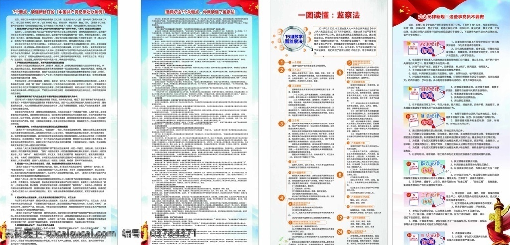 监察法 纪律处分条例 中国共产党 六大纪律新规 展架