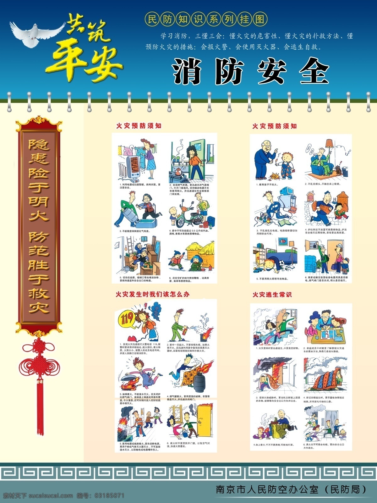 安全教育 安全生产 白鸽 防护 防火 防火安全 防灾 飞鸽 消防 安全 知识 展板 民防知识展板 民防 挂图 消防安全 民防知识 人防 人防知识 平安 和平鸽 鸽子 减灾 消防知识 漫画 消防漫画 中国结 消防知识漫画 人防宣传 民防宣传 宣传 宣传画 海报 预防火灾 火灾逃生 救灾 展板模板 广告设计模板 源文件 宣传海报 宣传单 彩页 dm