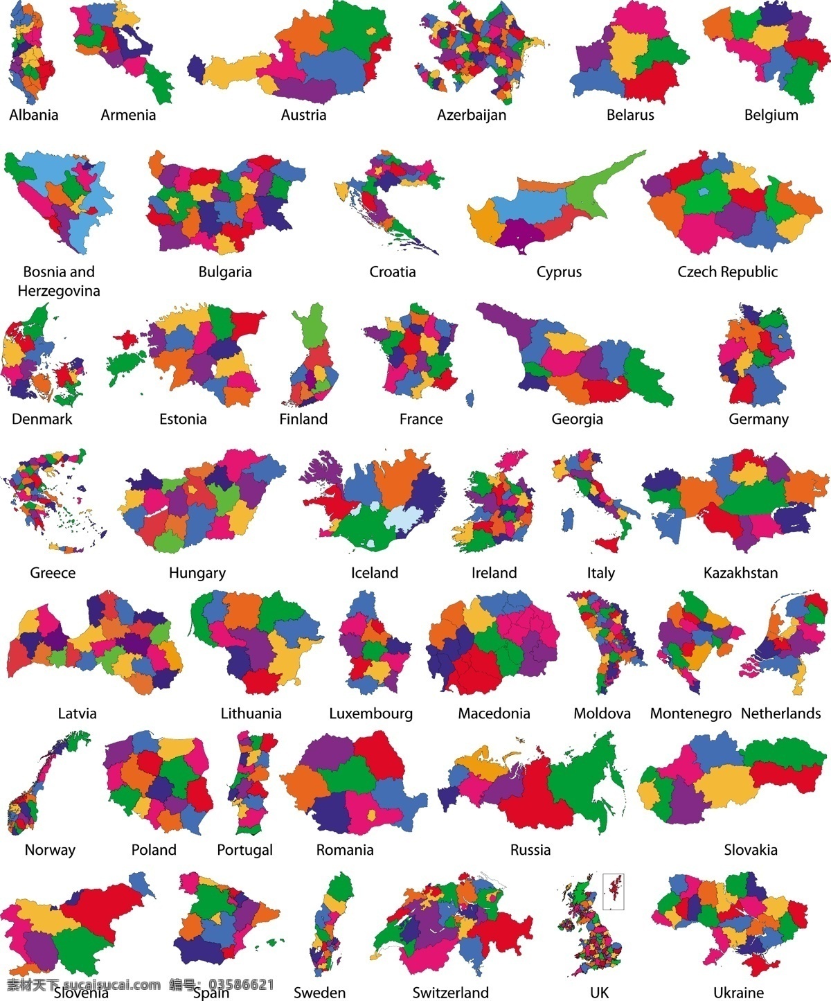 色彩斑斓 地图 剪影 矢量 法国 国家 拼图 矢量素材 肥牛牛 矢量图 其他矢量图