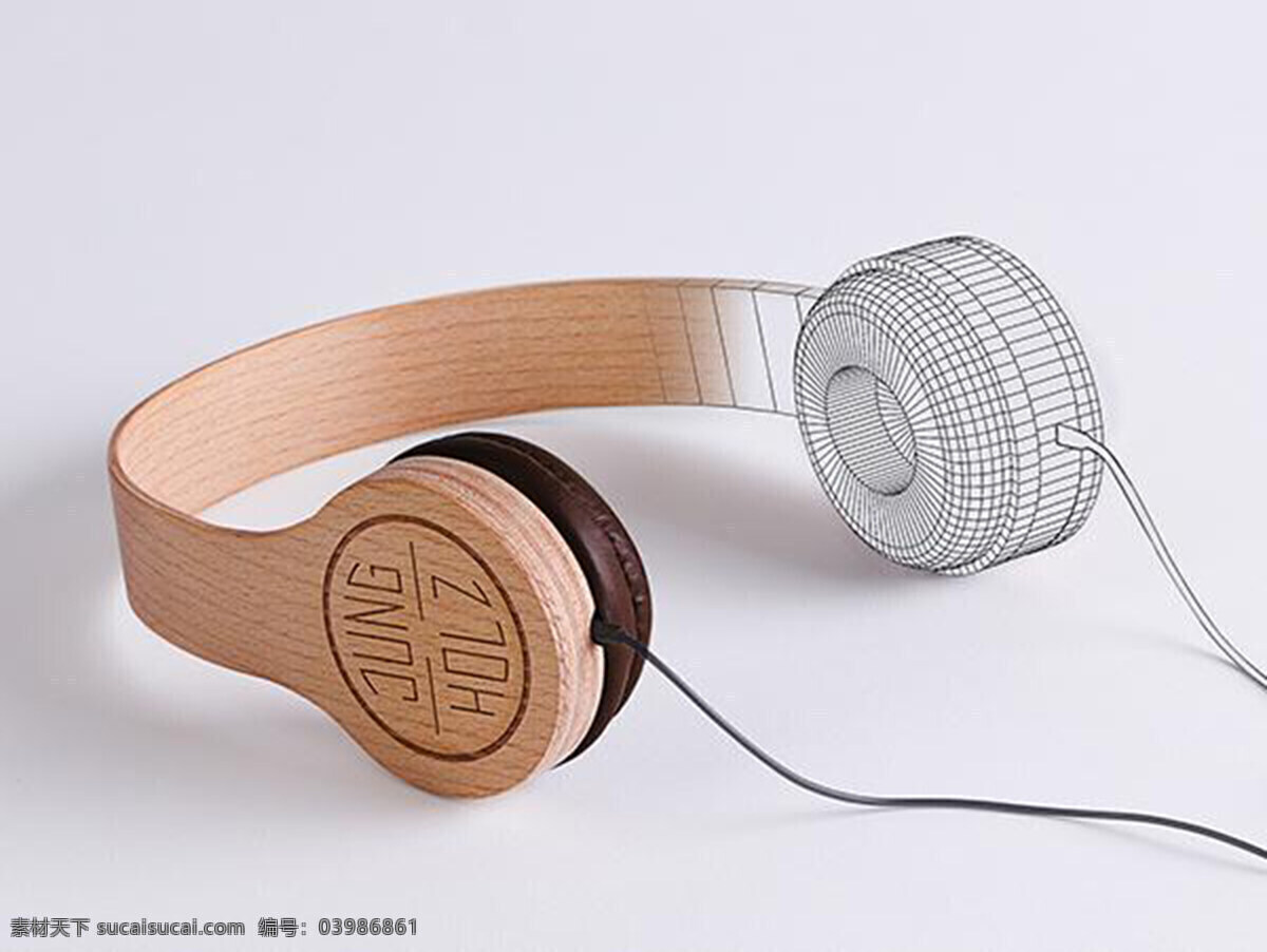 别致 木质 耳机 保真 产品设计 大气 电子 工业设计 简约 科技 音乐