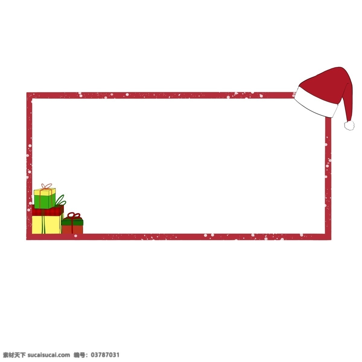 圣诞节 红 圣诞 帽 礼盒 边框 圣诞节边框 手绘边框 唯美边框 边框插画 红色的边框 红色的圣诞帽 黄色 插画
