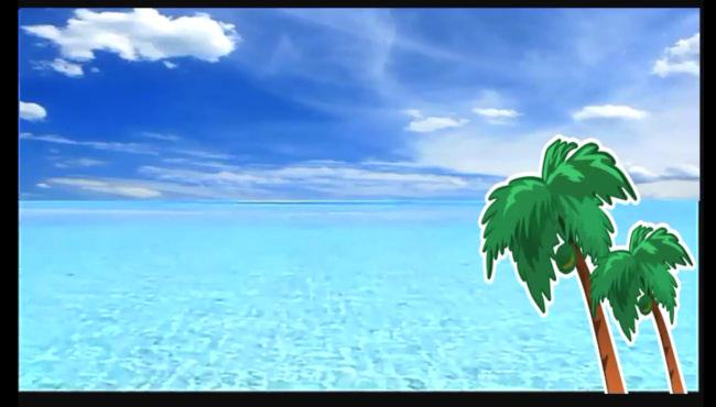卡通 大海 椰树 视频 大海视频素材 卡通视频素材 舞台 背景 蓝色 大海背景视频 海洋 其他视频