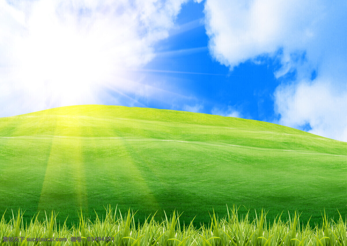 绿色草原 绿色 旅游 旅行 户外 蓝天 白云 阳光 自然 美景 草原 草地 小草 自然风景 高清图片 草原图片 风景图片