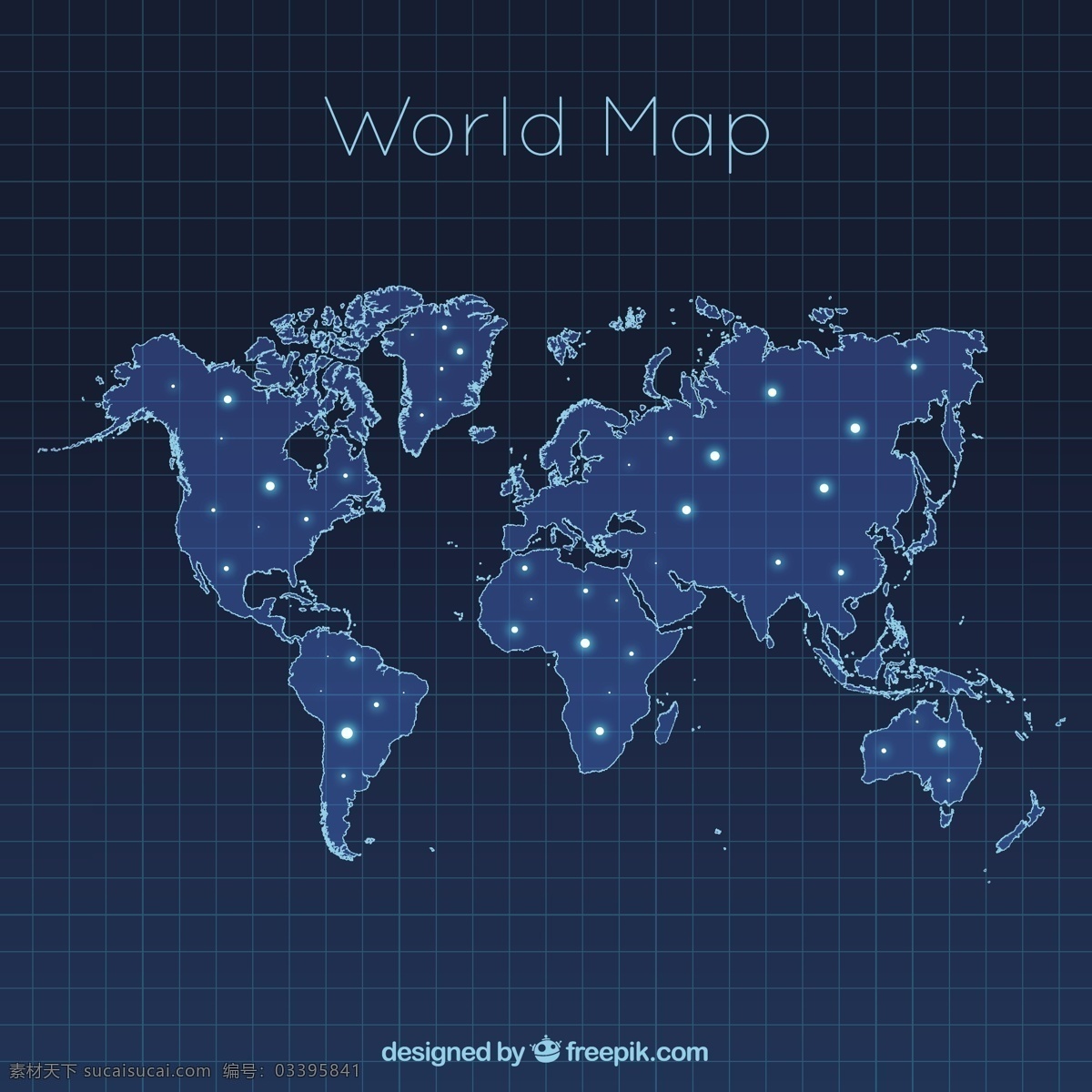 带有 亮点 现代 世界地图 背景 旅行 地图 世界 地球 灯光 海洋 行星 非洲 美国 欧洲 澳大利亚 乡村 明亮 地理