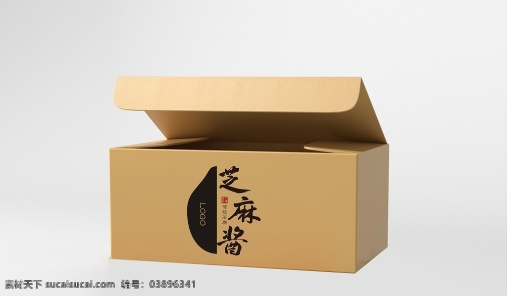 芝麻酱牛皮箱 包装箱 牛皮箱 芝麻酱 中国风 复古 古风 食品箱 包装设计