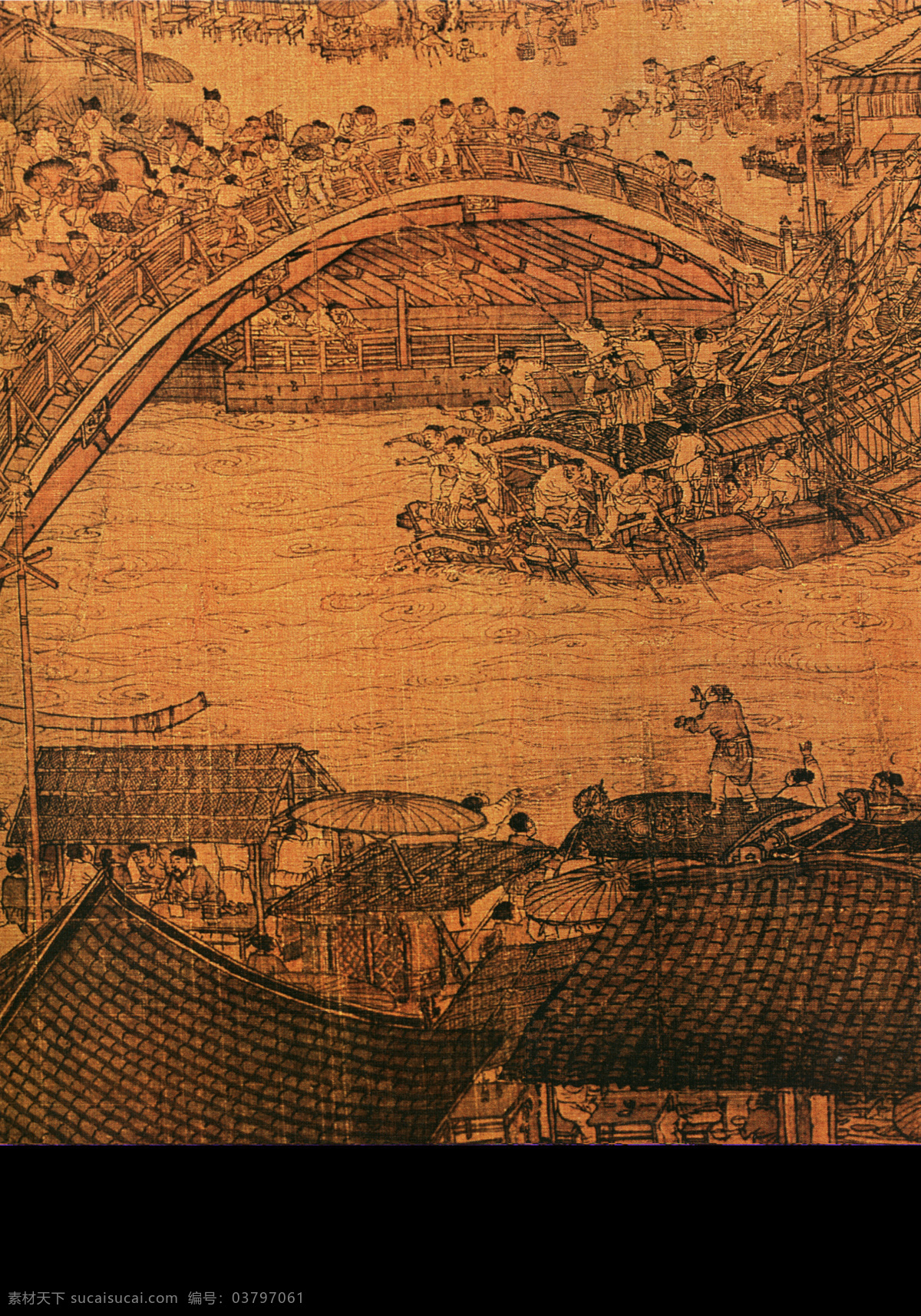 清明上河图d 人物画 中国 古画 中国古画 设计素材 人物名画 古典藏画 书画美术 棕色