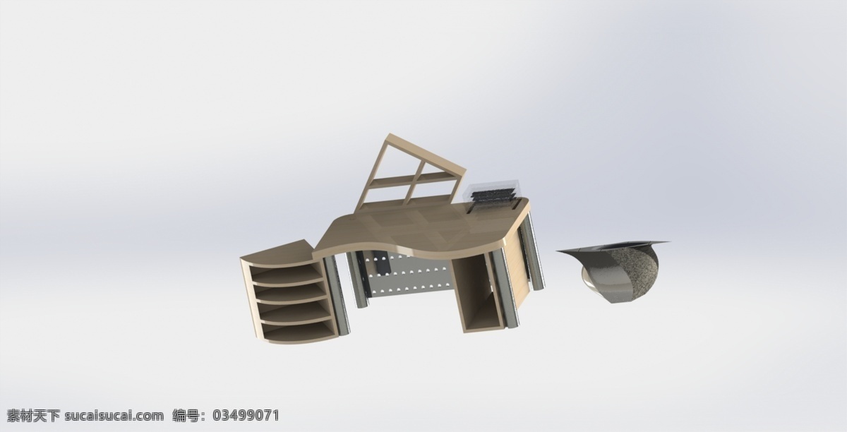 电脑桌 3d模型素材 其他3d模型