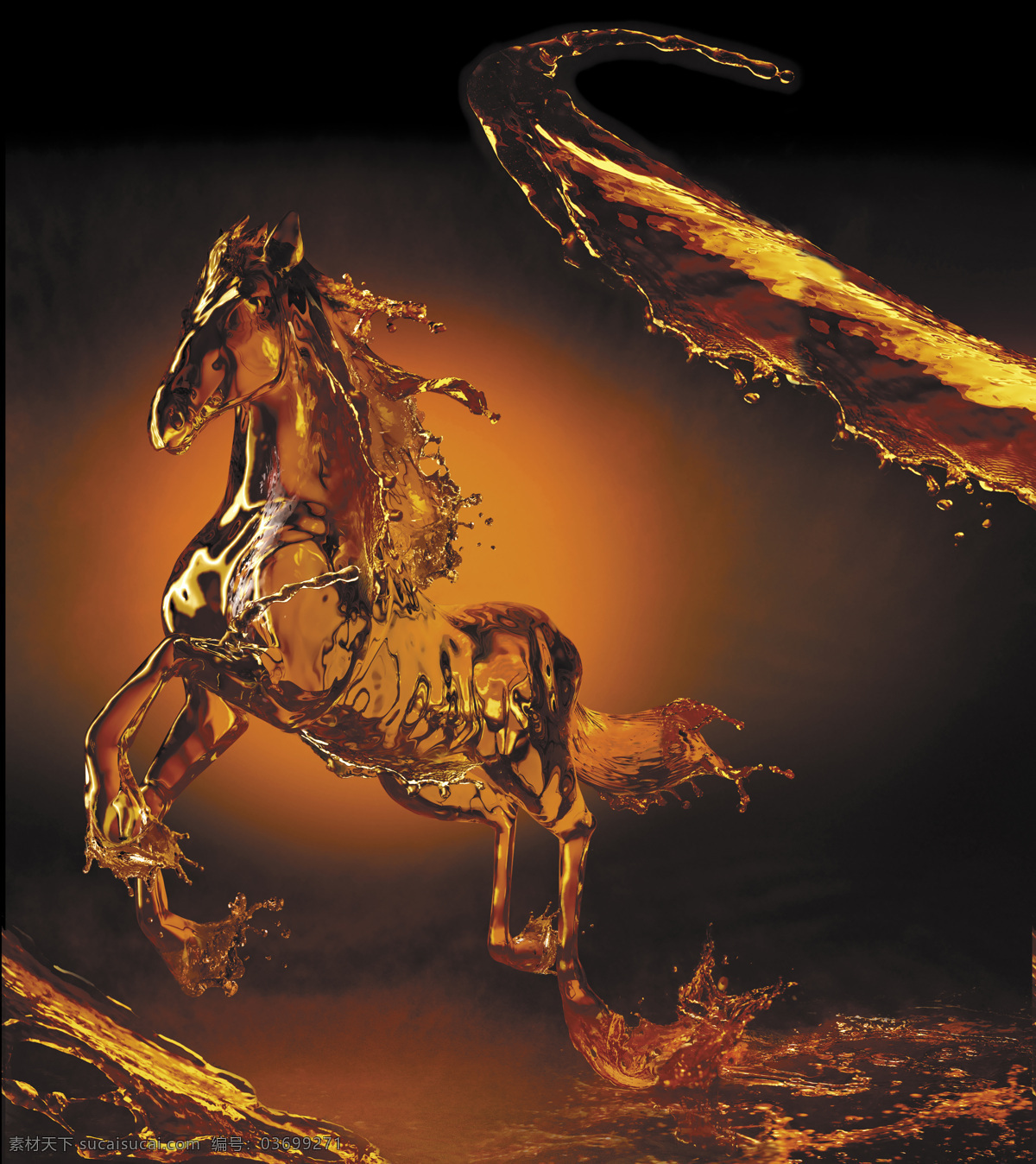 奔腾的马 创意水元素 创意 水 元素 液体 马 马年 马匹 奔腾 奔跑 水花 水的艺术