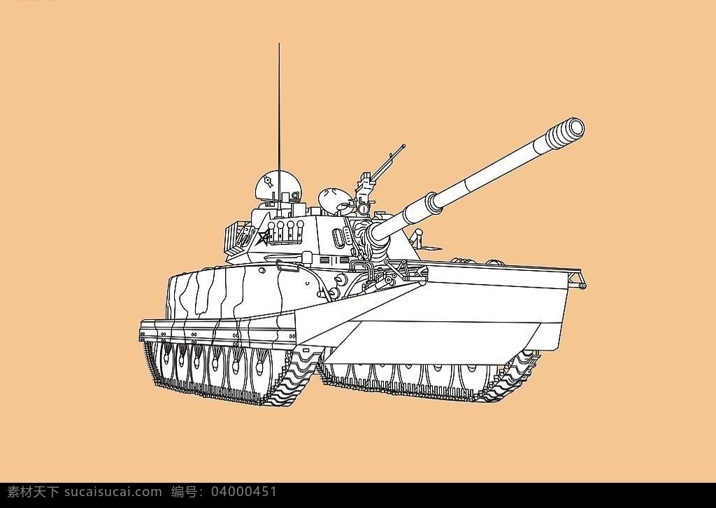 单色矢量坦克 单色 矢量 坦克 军事　武器 现代科技 军事武器 矢量图库