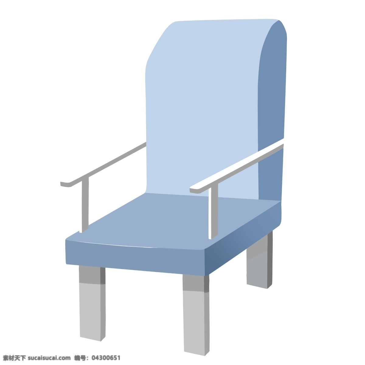 天蓝色 家具 椅子 插画 天蓝色的椅子 卡通插画 椅子插画 家具插画 家具椅子 木质椅子 蓝色的坐垫