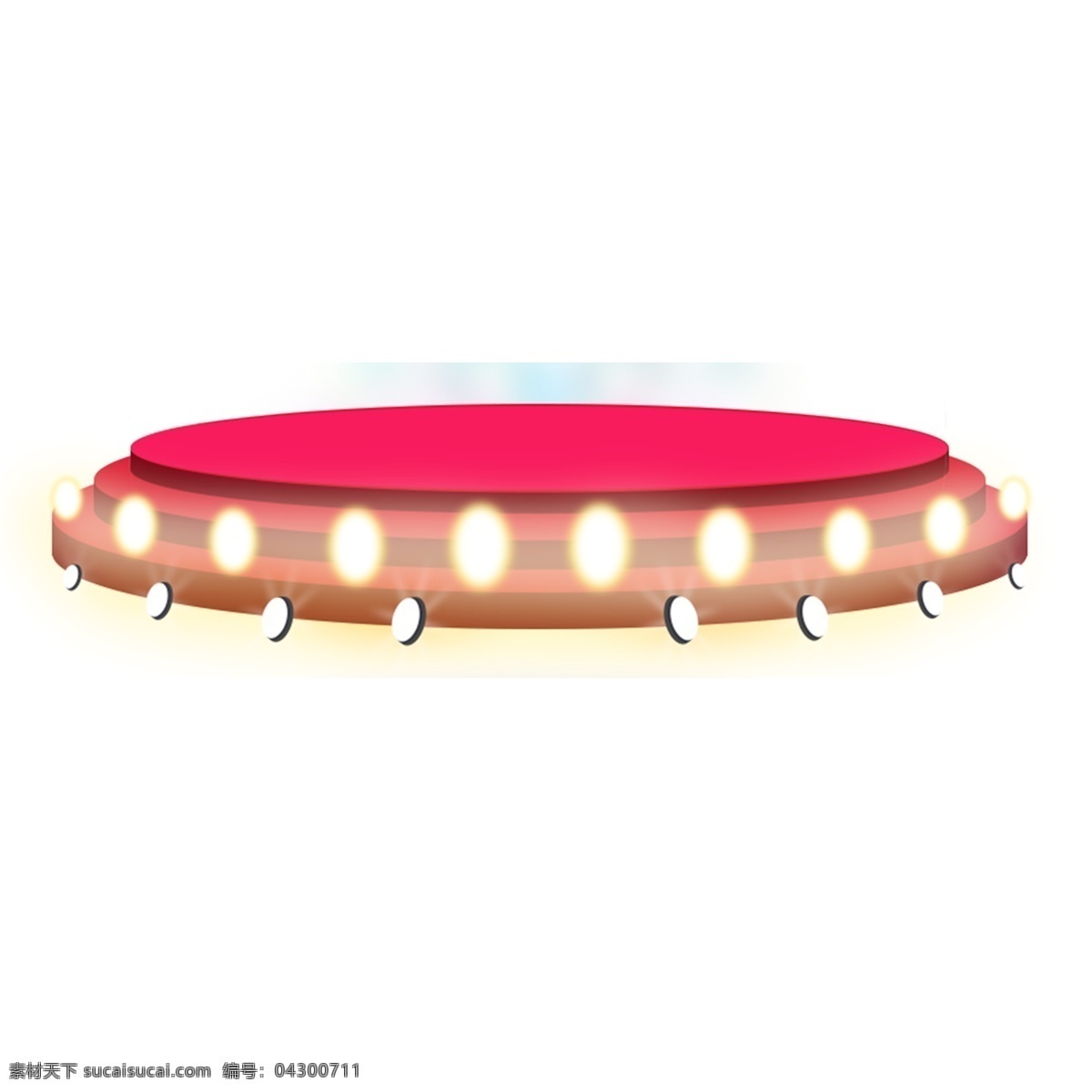 灯光 装饰 圆形 舞台 灯带 红色 装饰素材