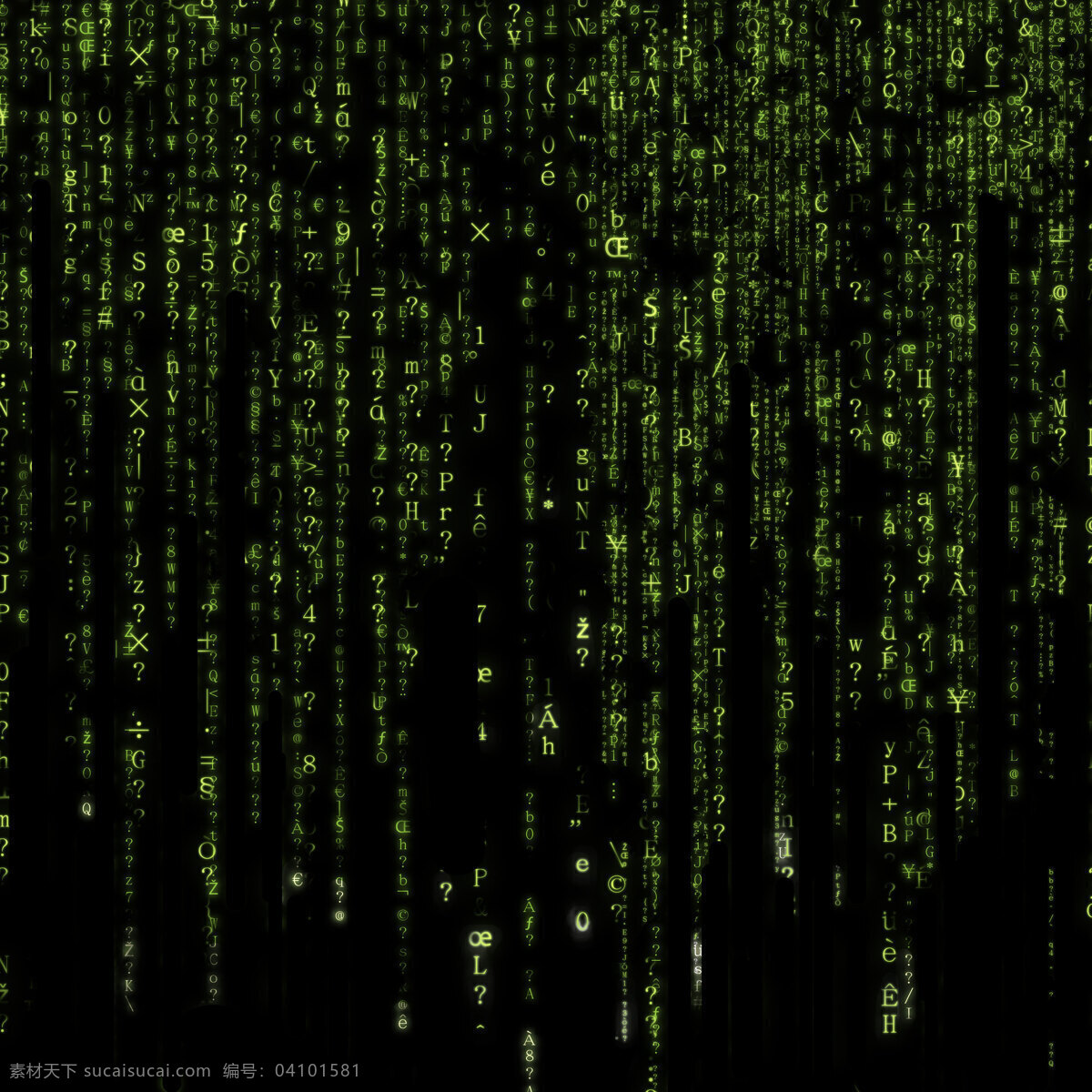 数码 矩阵 绿色 数字 二进制 背景图片