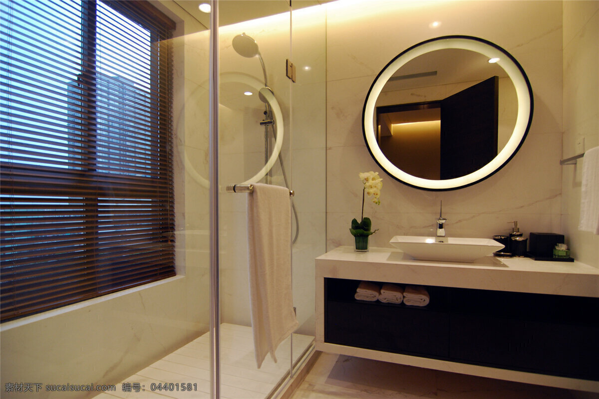 现代 卫生间 褐色 百叶窗 室内装修 效果图 白色洗手台 白色地板 浅色地毯 卫生间装修