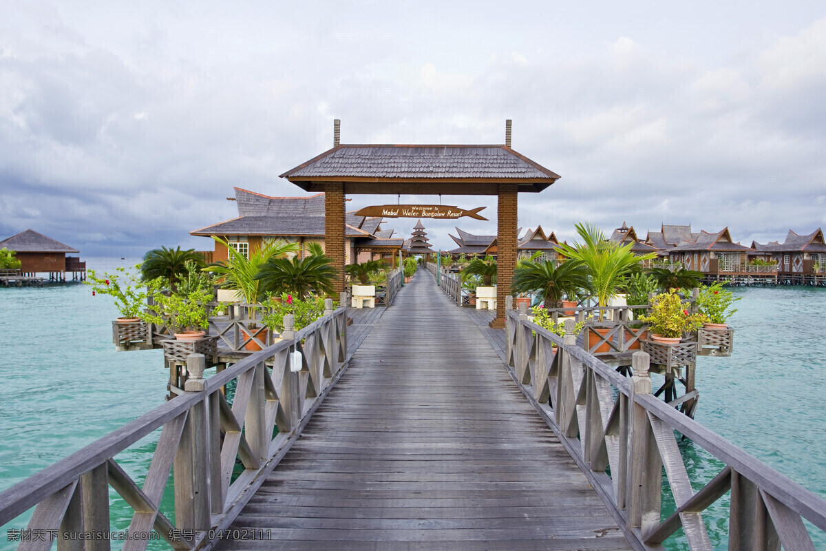 沙巴 海景 風 光 国外旅游 海水 旅游摄影 天空 植物 沙巴海景風光 度假小屋 建築 木橋 馬來西亞 风景 生活 旅游餐饮