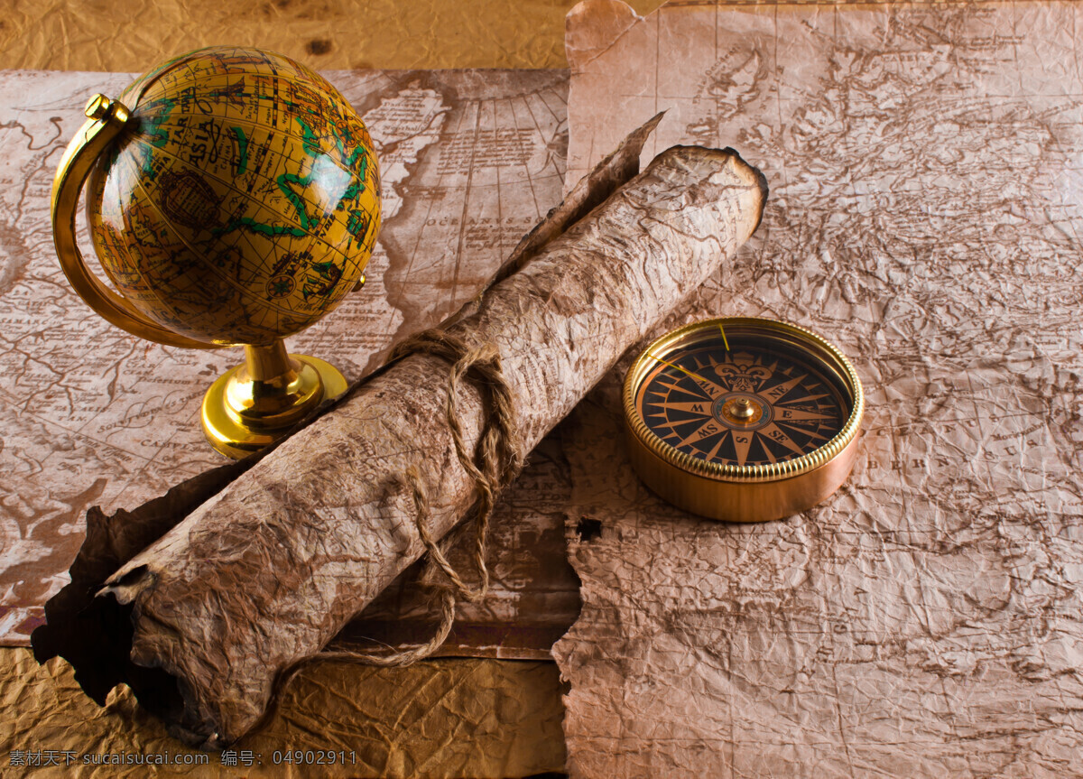 地球仪 地图 复古背景 航海地图 指南针 底纹背景 怀旧风格 背景图案 背景素材 地球图片 环境家居