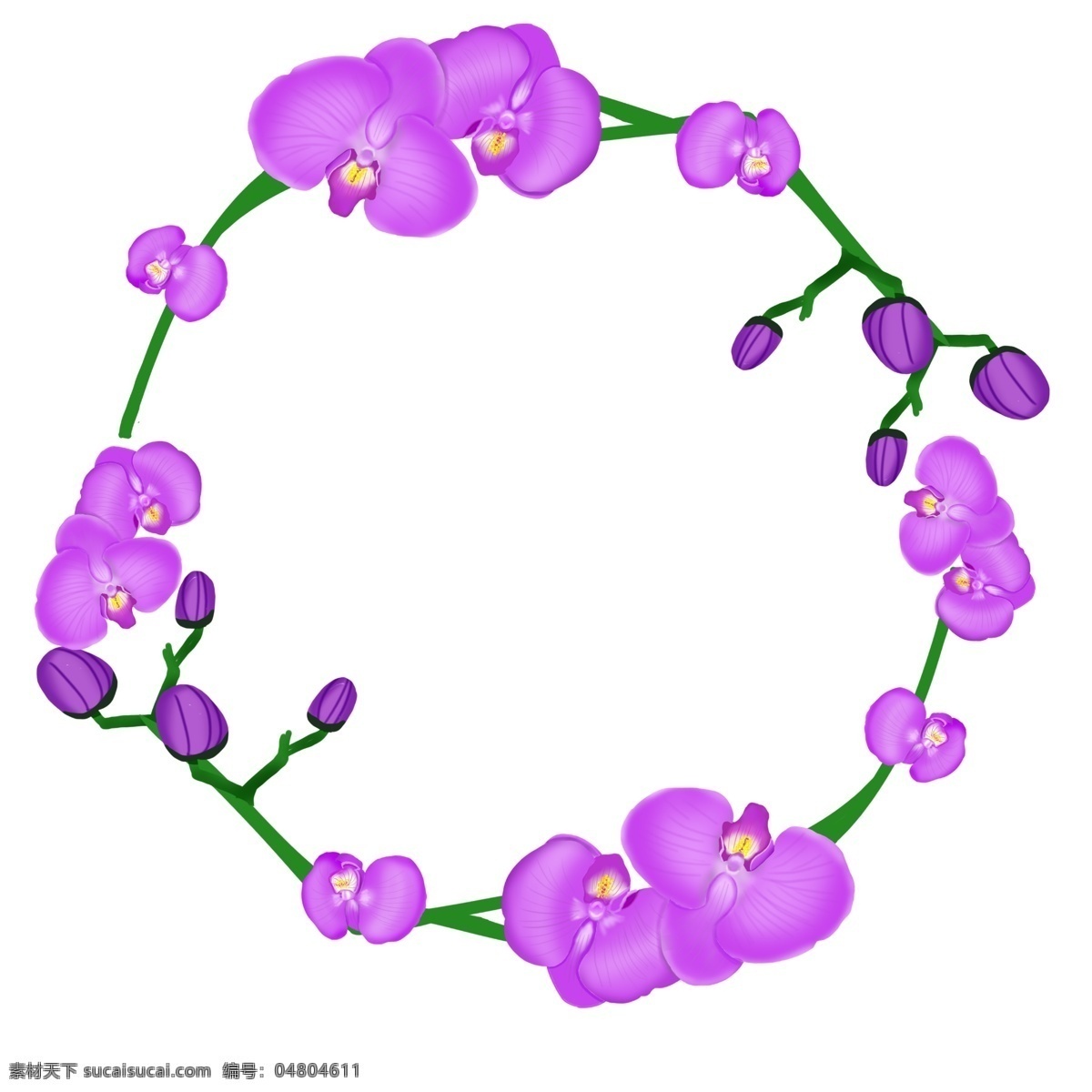 紫色 蝴蝶结 花环 插图 蝴蝶结花环 花朵 花儿