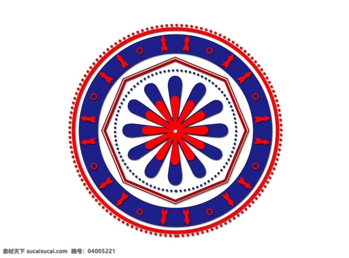 花 标志 logo 元素 红色 蓝色