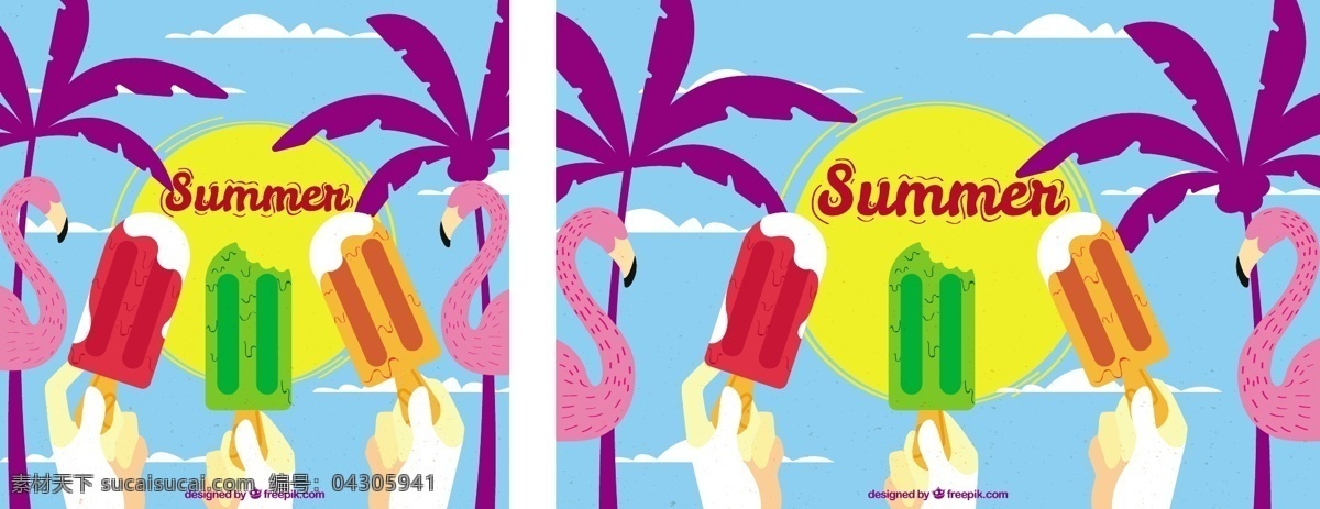 彩色 背景 配 美味 冰淇淋 树 夏 海 海滩 太阳 手 颜色 假日 冰 多彩的背景 棕榈树 度假 火烈鸟 奶油 夏季海滩 阳光 季节