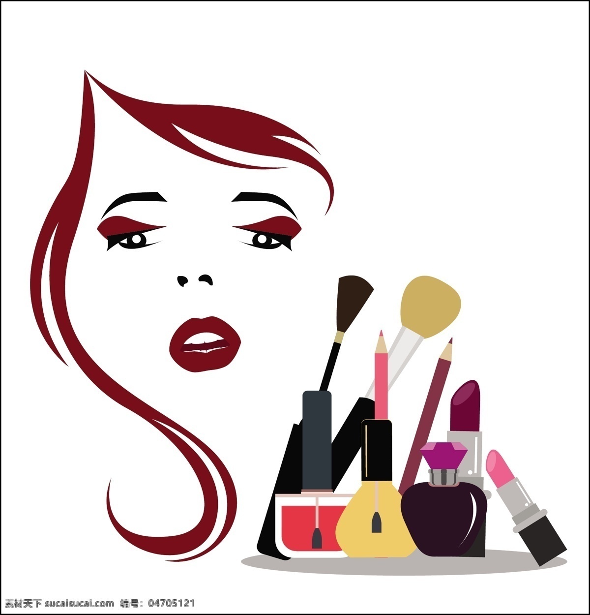 女人 化妆品 矢量图 广告背景 广告 背景 背景素材 底纹背景 美女 头发 刷子 美容 养颜 口红