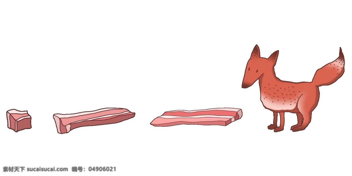 红色 狐狸 分割线 插画 红色的分割线 动物分割线 手绘分割线 卡通分割线 分割线装饰 分割线插画