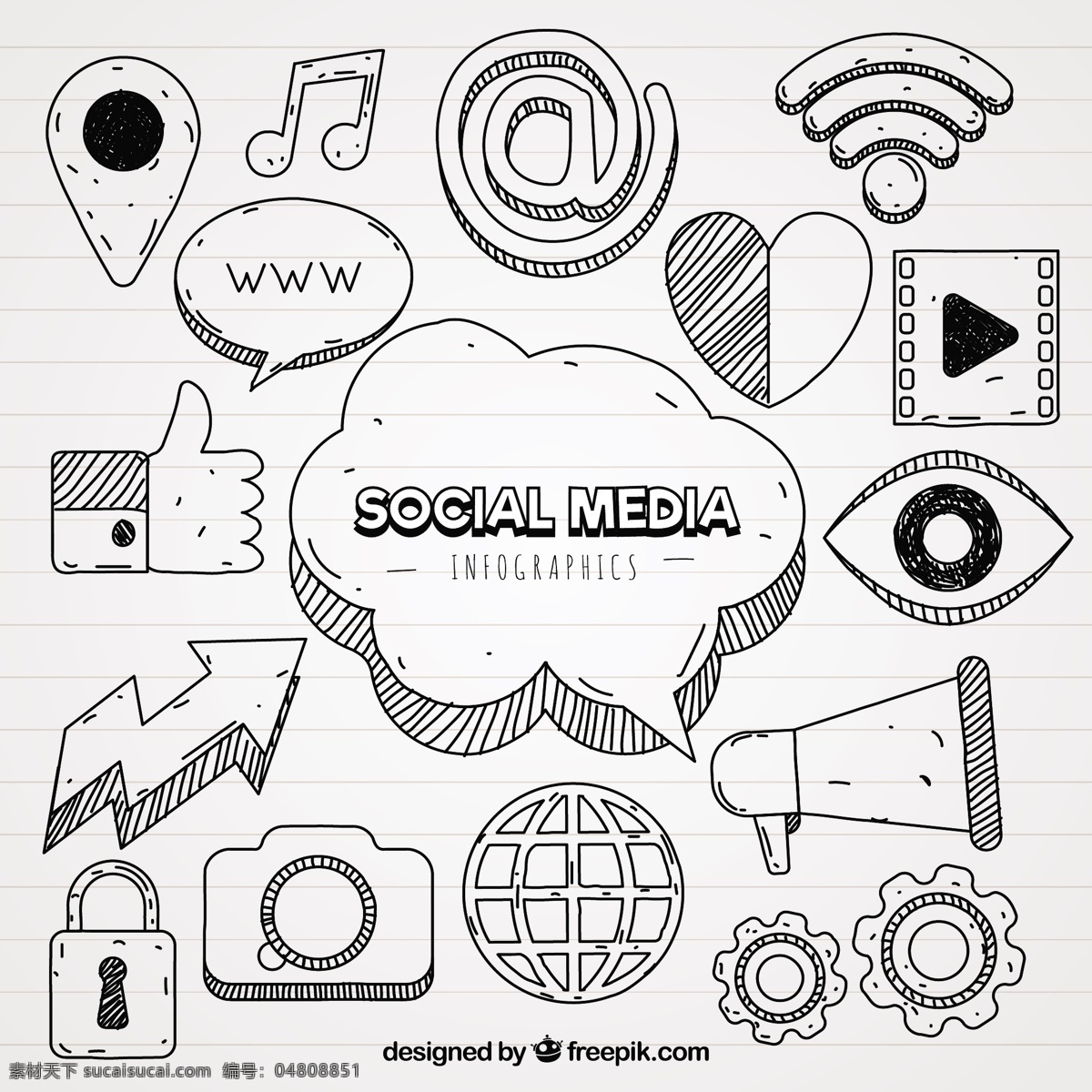 对于 图表 社交 媒体 图标 商务 心 手 模板 社交媒体 信息图表 手绘 营销 涂鸦 wifi 过程 图表模板 数据 信息 商业图表