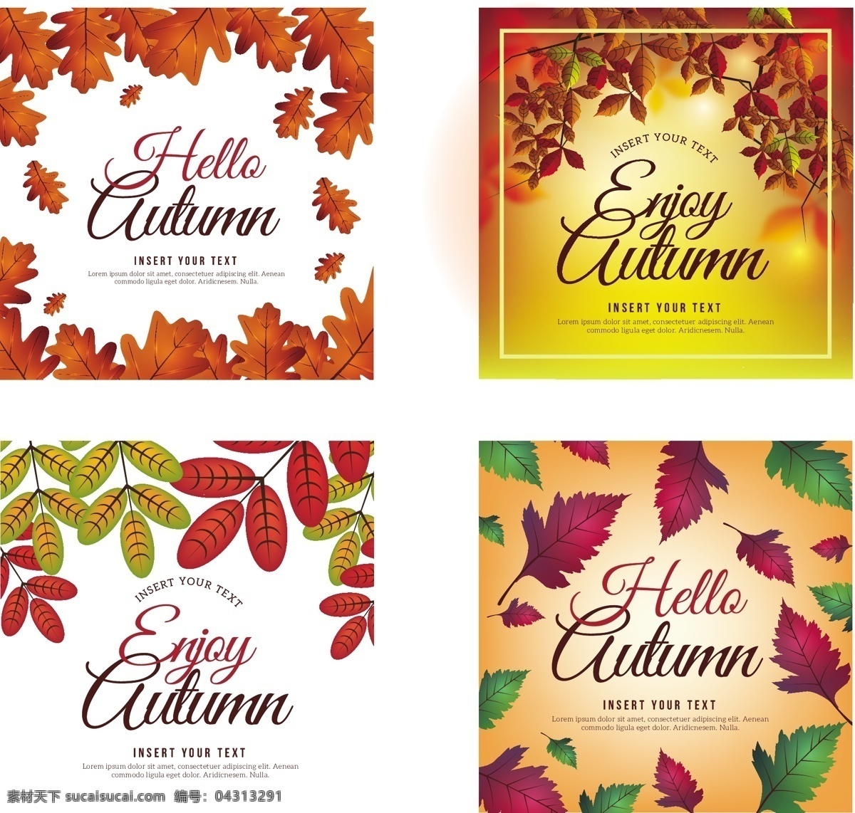 有趣 现实 秋季 卡 包 花卉 卡片 模板 树叶 自然 可爱 秋天 五颜六色 优雅 现代 树木 色彩 植物 打印 冷静